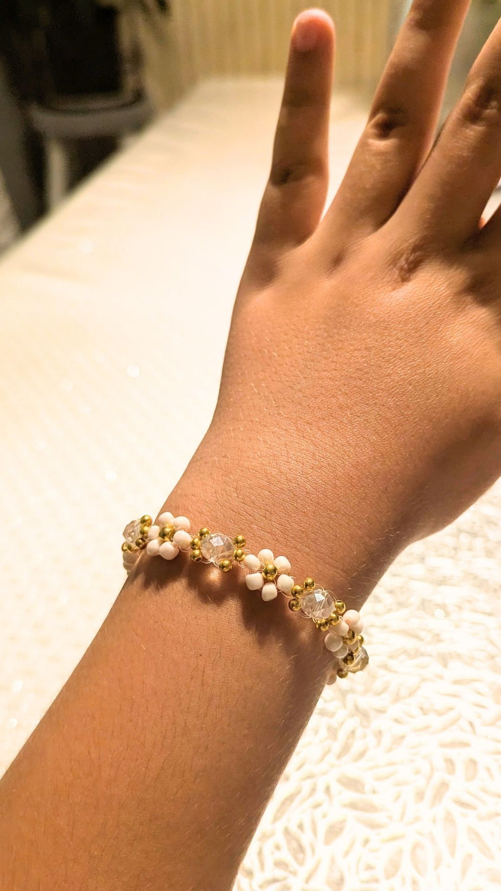 Light pink floral bracelet