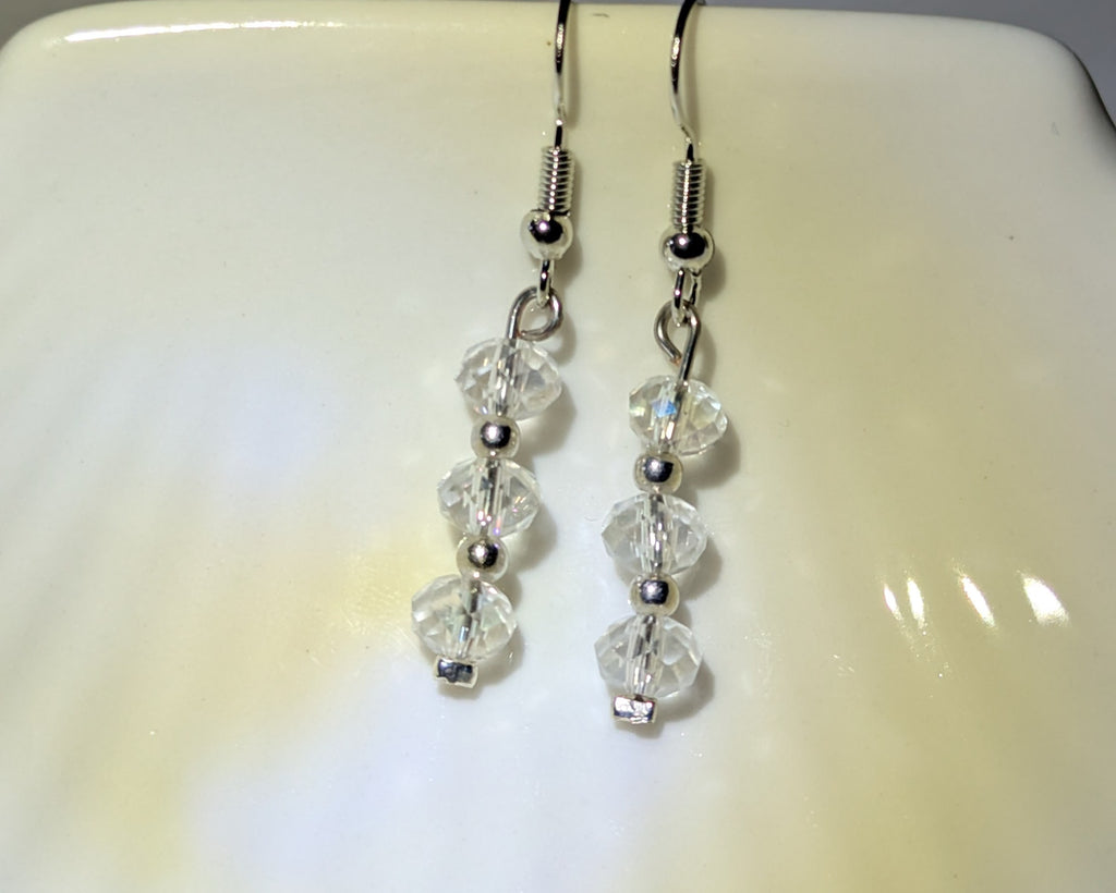 Crystal and silver earrings