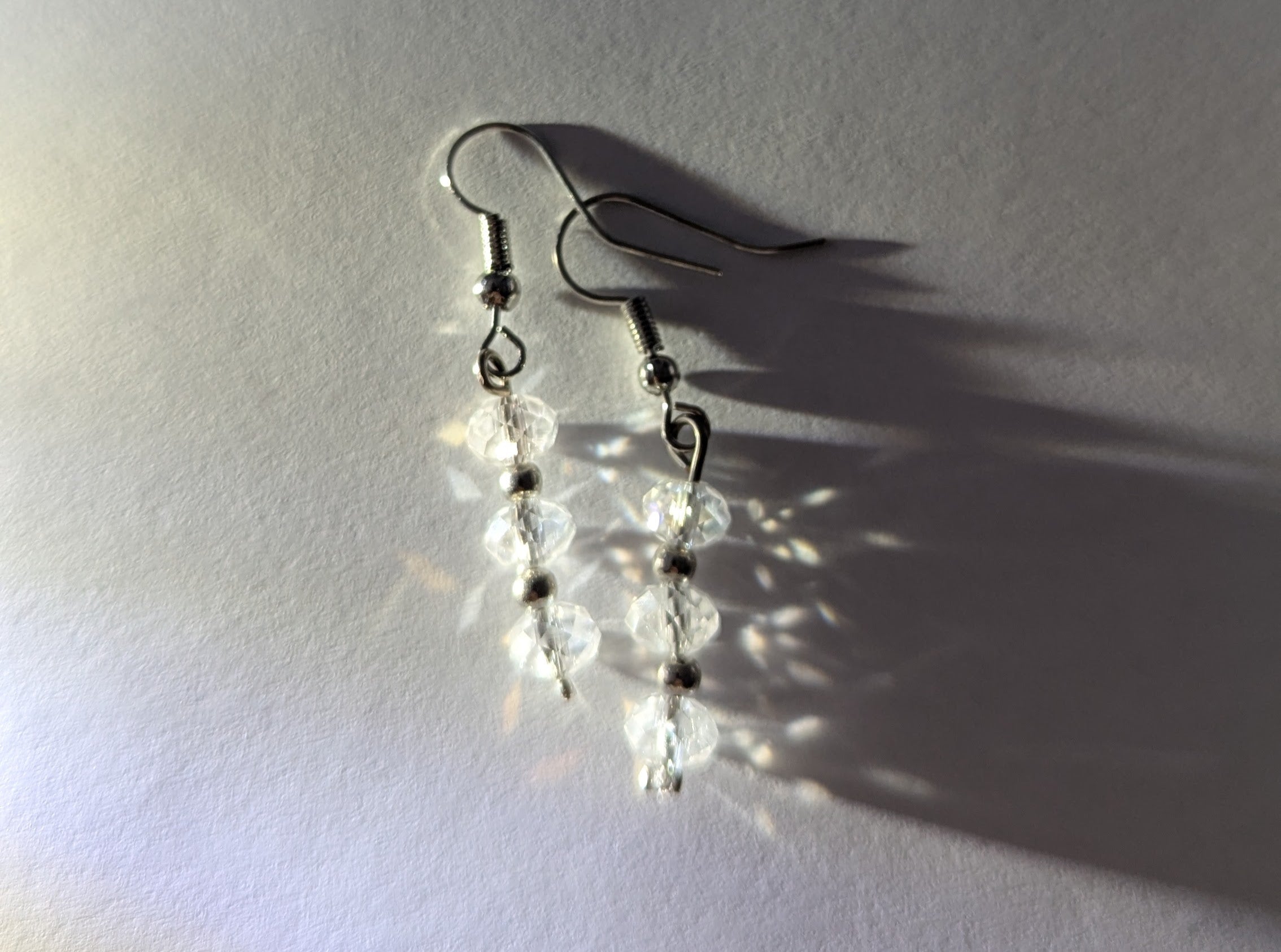Crystal and silver earrings