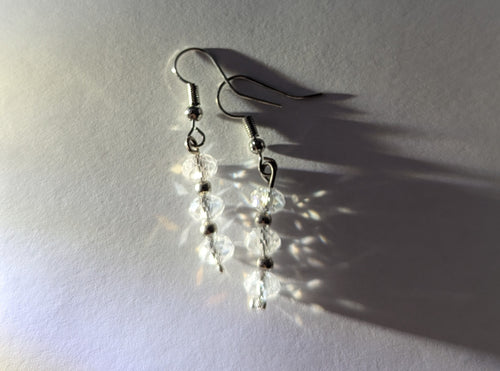 Crystal and silver earrings