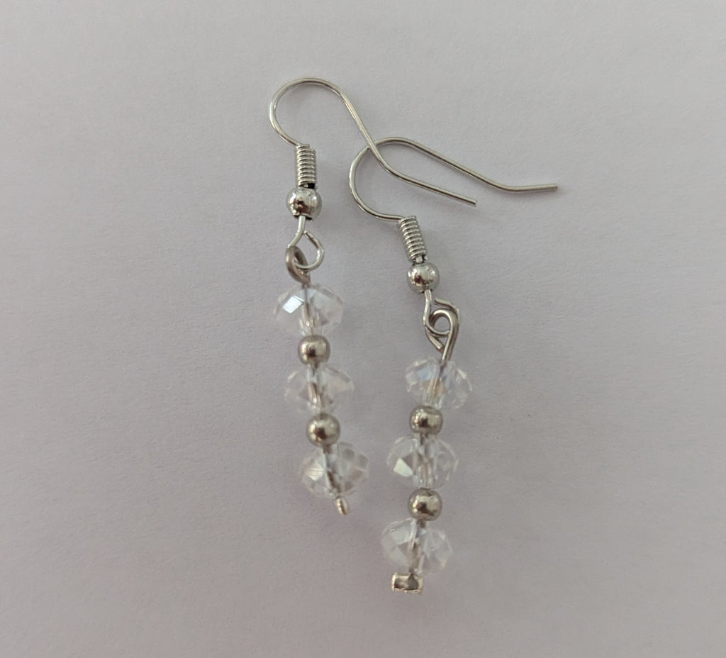 Crystal and silver earrings
