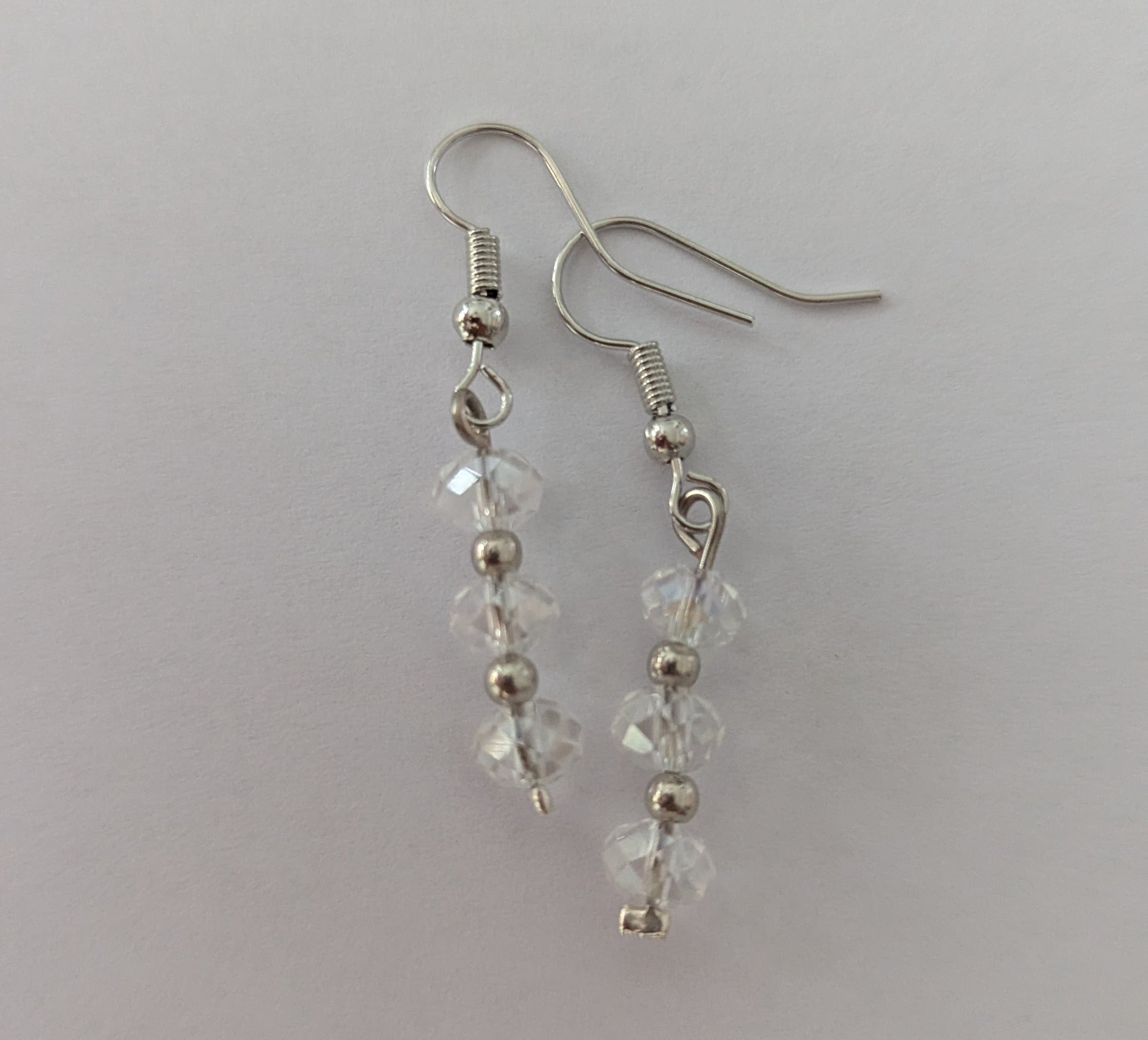 Crystal and silver earrings