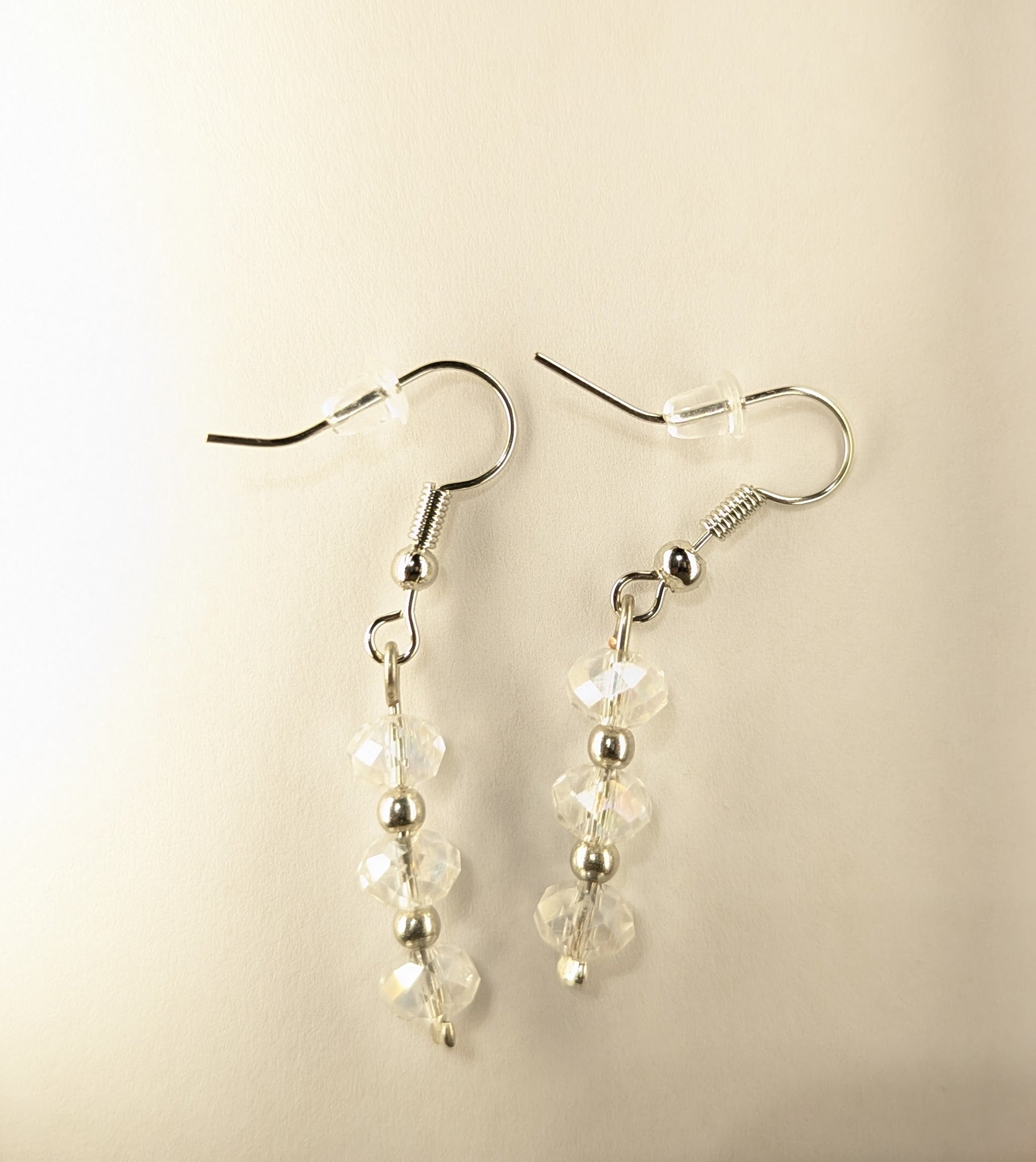 Crystal and silver earrings